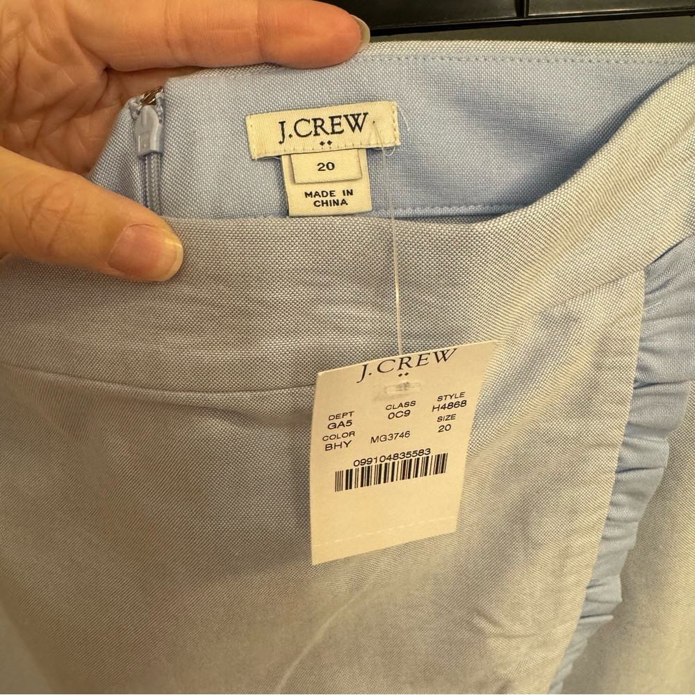 NWT J. Crew Oxford Ruffle Pencil Skirt Size 20 - Picture 7 of 8